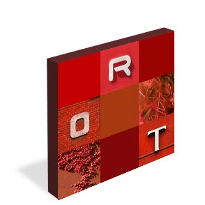 Typokunstwerk die Farbe Rot